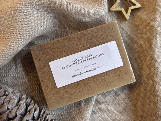 Violet Rain & Charred Peppercorn Handmade Oatmeal Soap